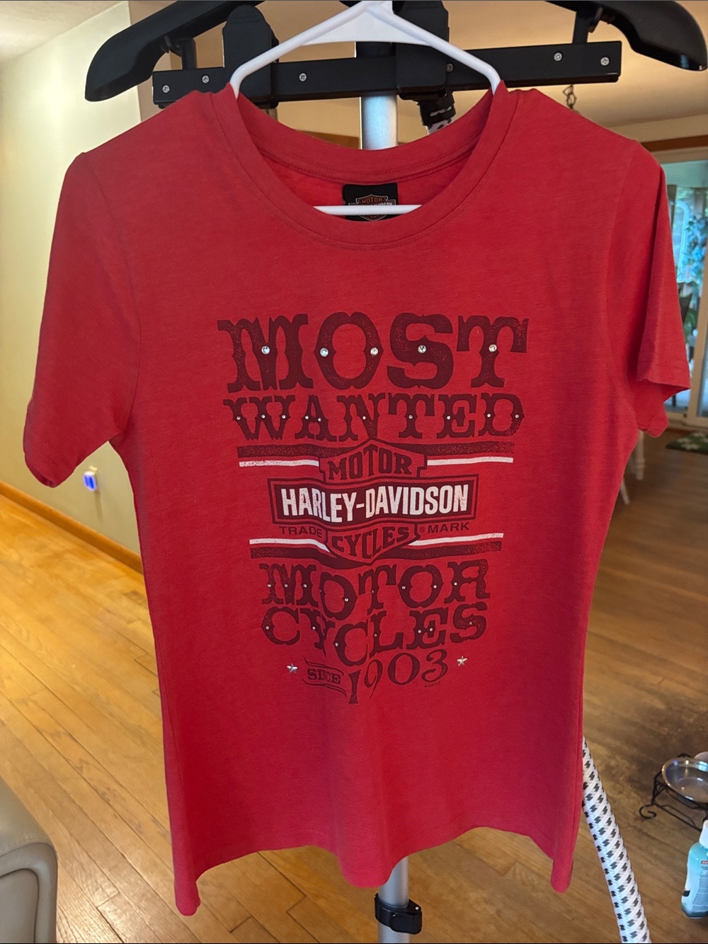 Harley-Davidson Red Graphic Tee with Black Print